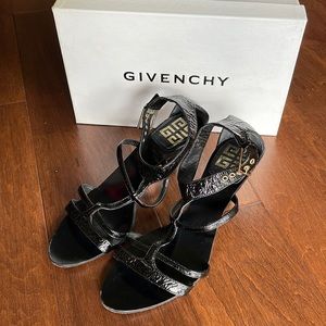Givenchy | Patent Leather Open Toe Heels (Size 7.5 US, 37.5 EU)